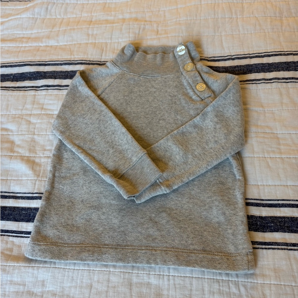 Crewcuts Girls' wide button-collar pullover sweatshirt